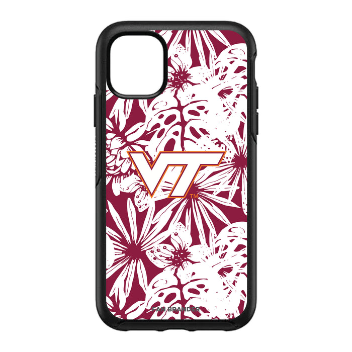 OtterBox Black Phone case with Virginia Tech Hokies Primary Logo With Team Color Hawain Pattern