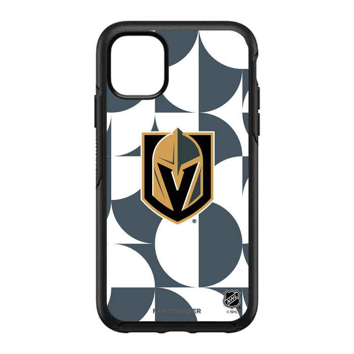 OtterBox Black Phone case with Vegas Golden Knights Primary Logo on Geometric Circle Background
