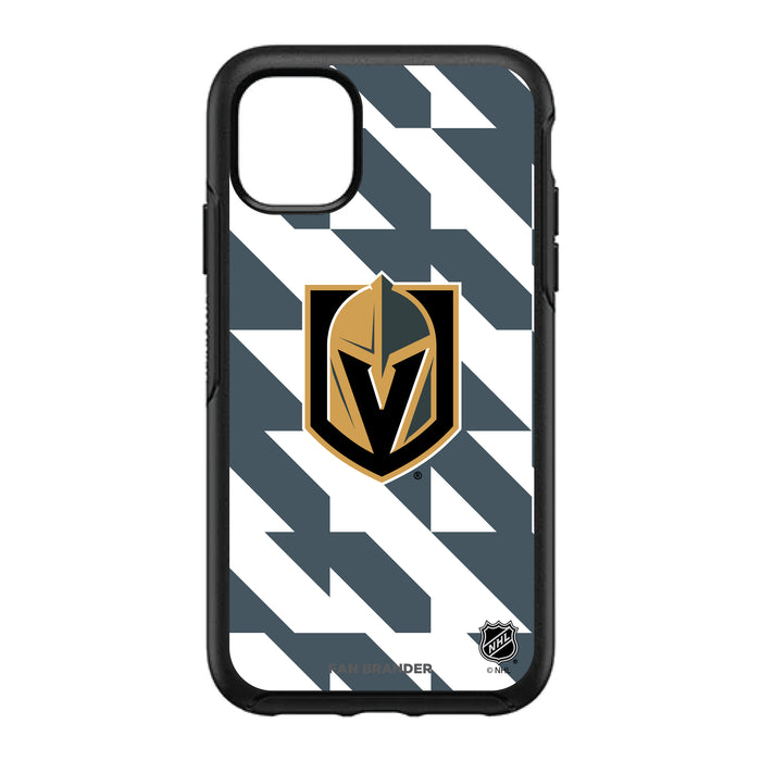 OtterBox Black Phone case with Vegas Golden Knights Primary Logo on Geometric Quad Background