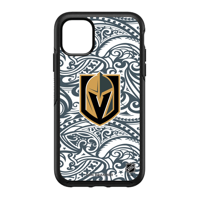 OtterBox Black Phone case with Vegas Golden Knights Primary Logo With Team Color Tribal Background