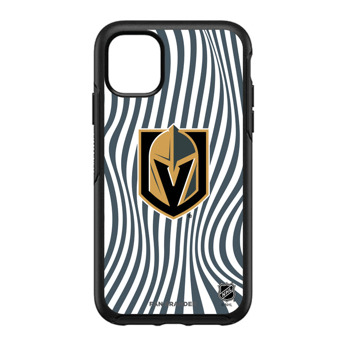 OtterBox Black Phone case with Vegas Golden Knights Primary Logo With Team Groovey Lines