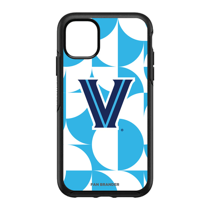 OtterBox Black Phone case with Villanova University Primary Logo on Geometric Circle Background