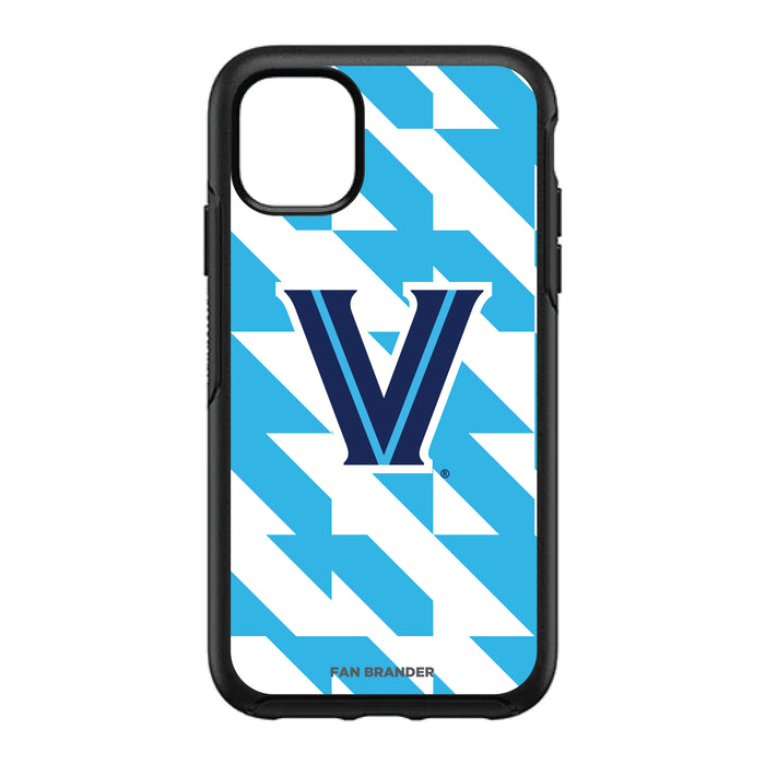 OtterBox Black Phone case with Villanova University Primary Logo on Geometric Quad Background