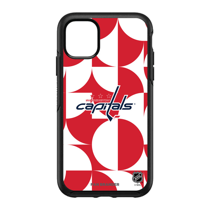 OtterBox Black Phone case with Washington Capitals Primary Logo on Geometric Circle Background