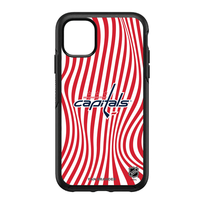 OtterBox Black Phone case with Washington Capitals Primary Logo With Team Groovey Lines