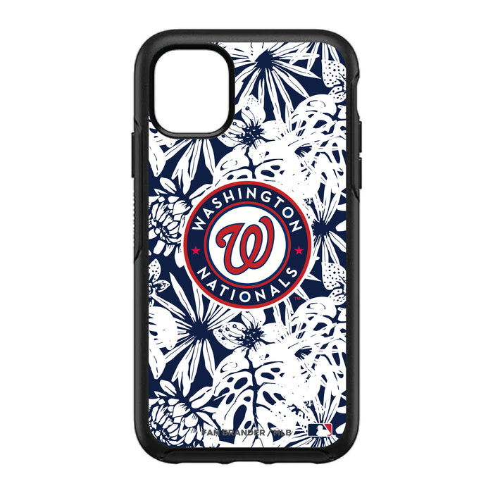 OtterBox Black Phone case with Washington Nationals Primary Logo With Team Color Hawain Pattern