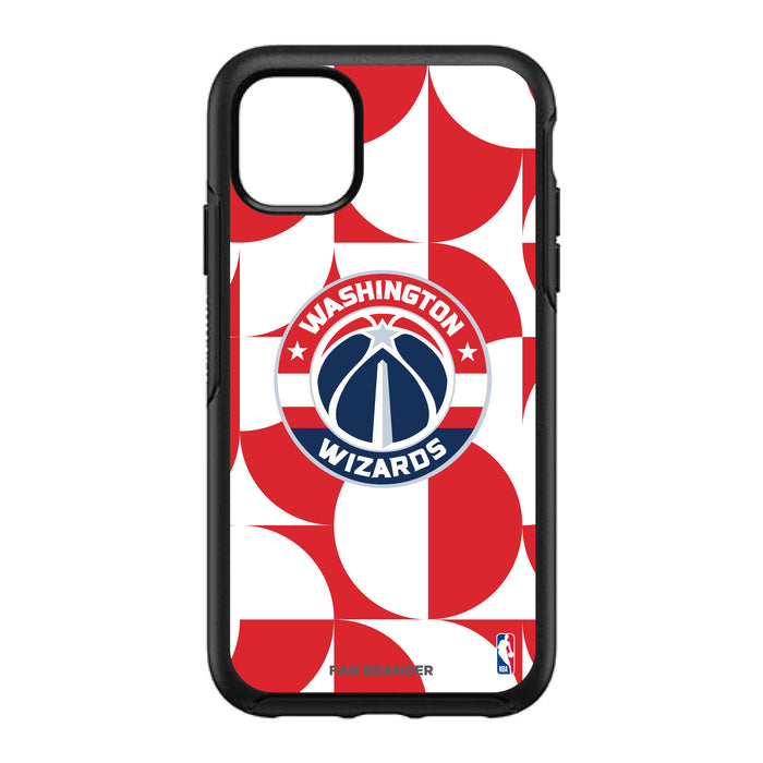 OtterBox Black Phone case with Washington Wizards Primary Logo on Geometric Circle Background