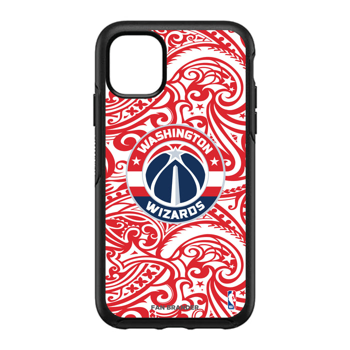 OtterBox Black Phone case with Washington Wizards Primary Logo With Team Color Tribal Background
