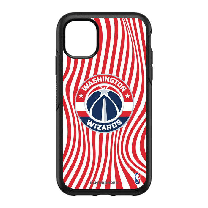 OtterBox Black Phone case with Washington Wizards Primary Logo With Team Groovey Lines