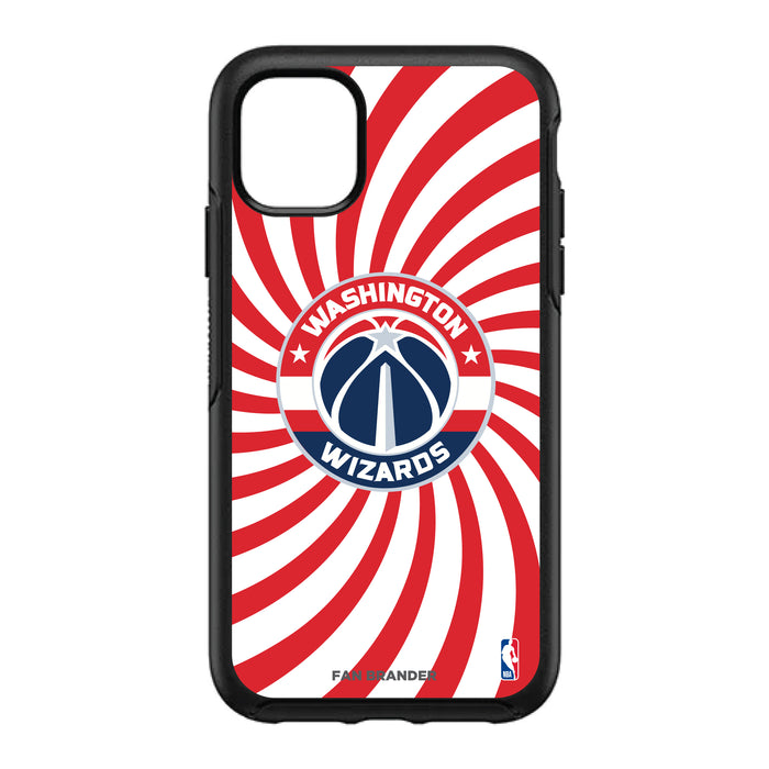 OtterBox Black Phone case with Washington Wizards Primary Logo With Team Groovey Burst