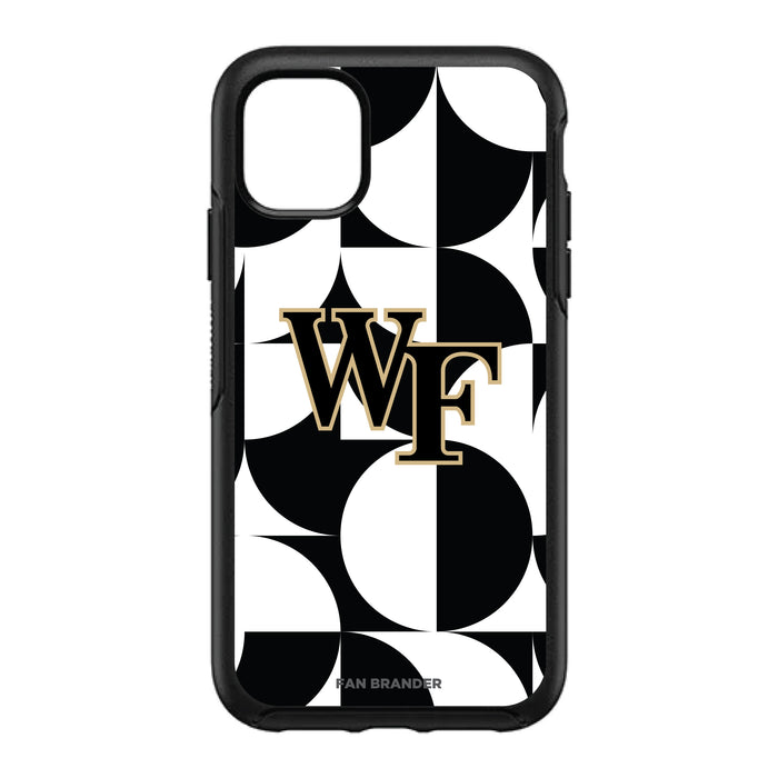 OtterBox Black Phone case with Wake Forest Demon Deacons Primary Logo on Geometric Circle Background