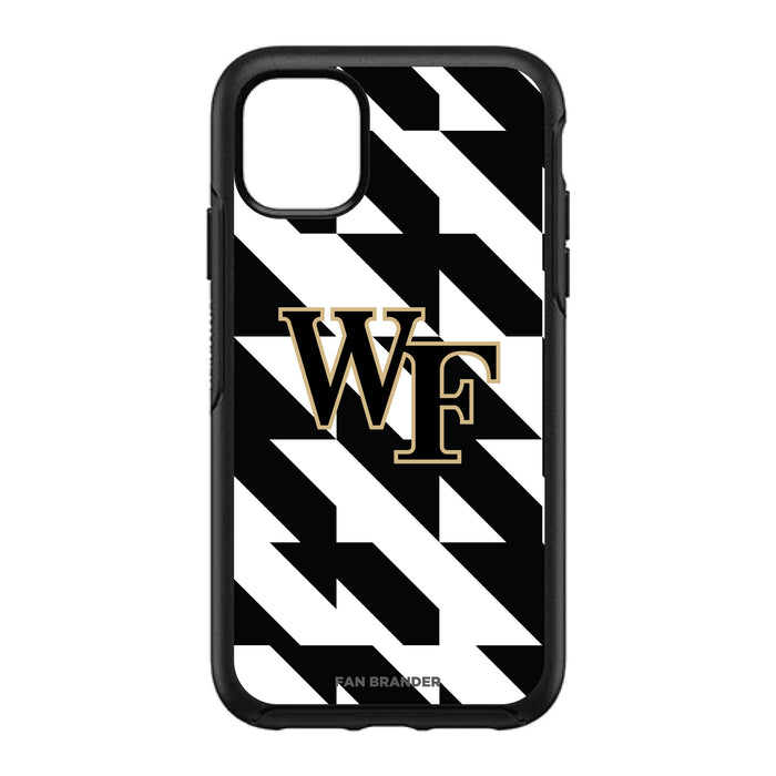 OtterBox Black Phone case with Wake Forest Demon Deacons Primary Logo on Geometric Quad Background