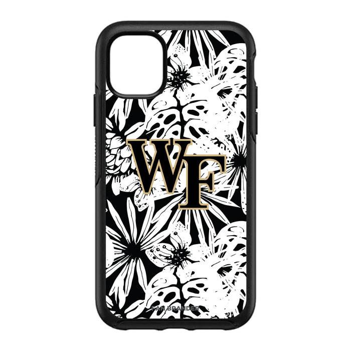 OtterBox Black Phone case with Wake Forest Demon Deacons Primary Logo With Team Color Hawain Pattern