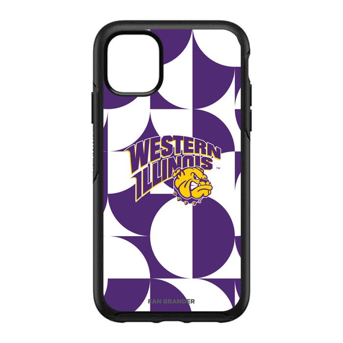 OtterBox Black Phone case with Western Illinois University Leathernecks Primary Logo on Geometric Circle Background