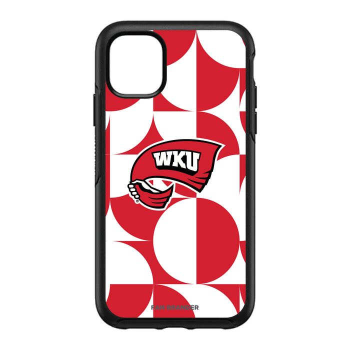 OtterBox Black Phone case with Western Kentucky Hilltoppers Primary Logo on Geometric Circle Background