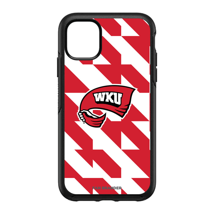 OtterBox Black Phone case with Western Kentucky Hilltoppers Primary Logo on Geometric Quad Background