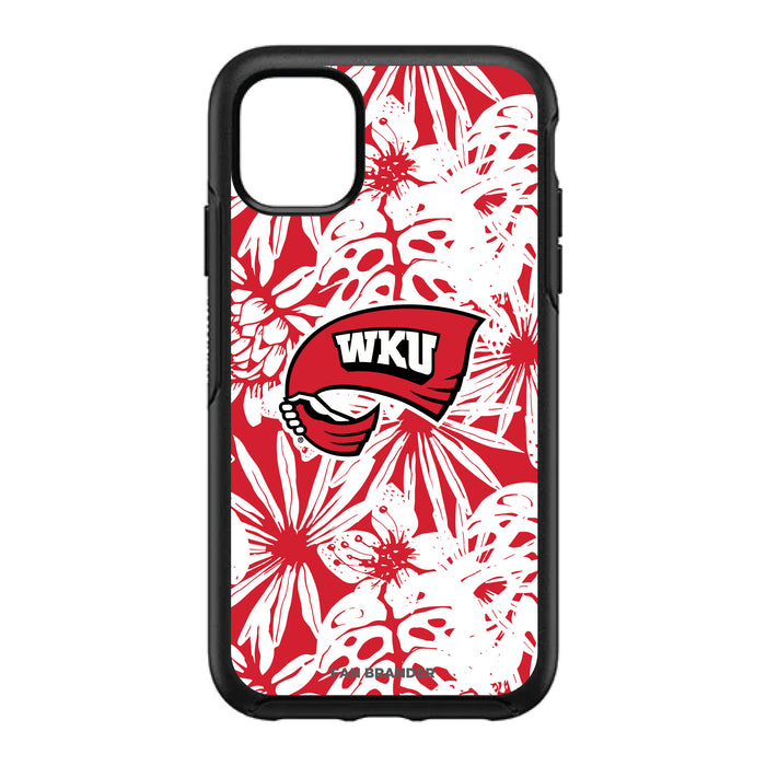 OtterBox Black Phone case with Western Kentucky Hilltoppers Primary Logo With Team Color Hawain Pattern