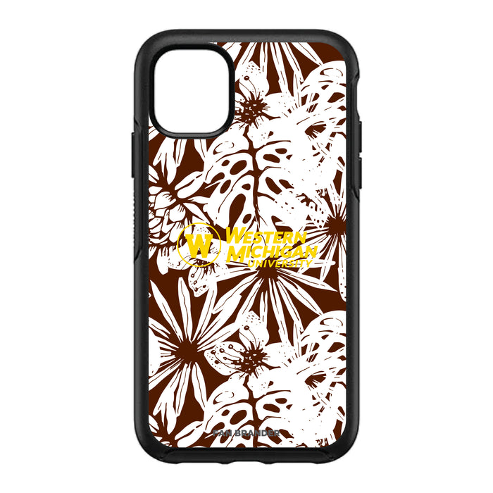 OtterBox Black Phone case with Western Michigan Broncos Primary Logo With Team Color Hawain Pattern