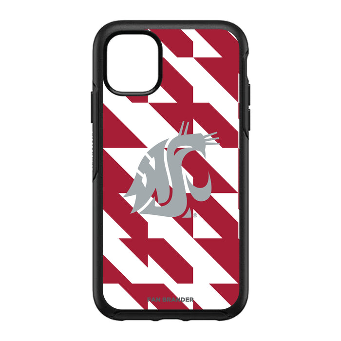 OtterBox Black Phone case with Washington State Cougars Primary Logo on Geometric Quad Background