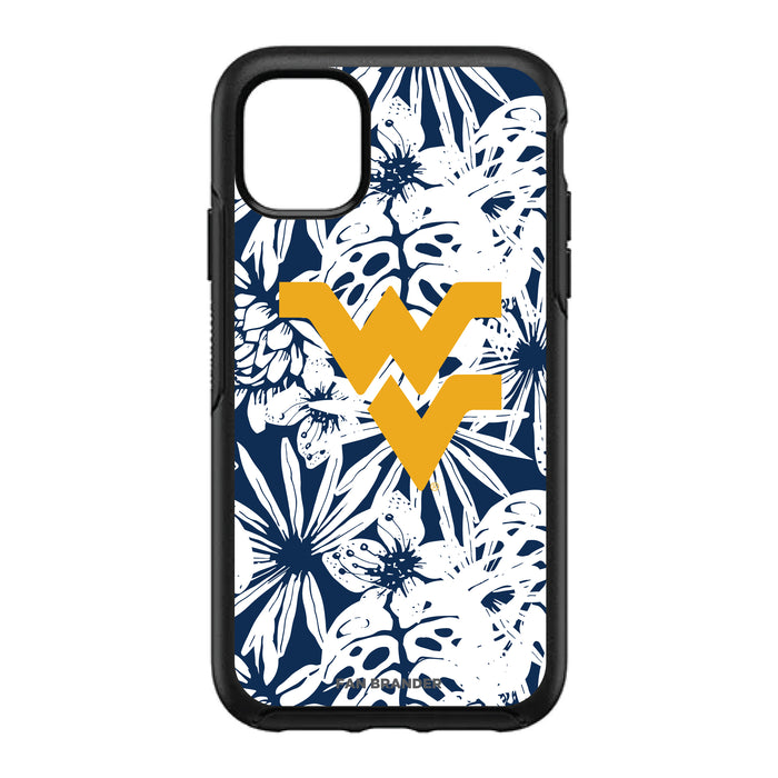 OtterBox Black Phone case with West Virginia Mountaineers Primary Logo With Team Color Hawain Pattern