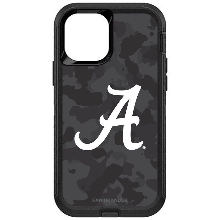 OtterBox Black Phone case with Alabama Crimson Tide Alabama A With Urban Camo Background