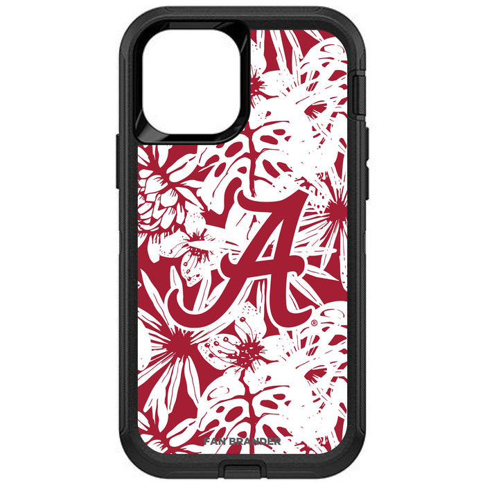 OtterBox Black Phone case with Alabama Crimson Tide Alabama A with Team Color Hawain Pattern