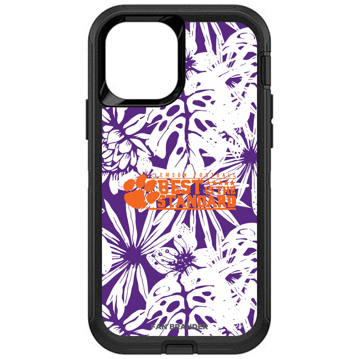 OtterBox Black Phone case with Clemson Tigers Best Standard with Team Color Hawain Pattern