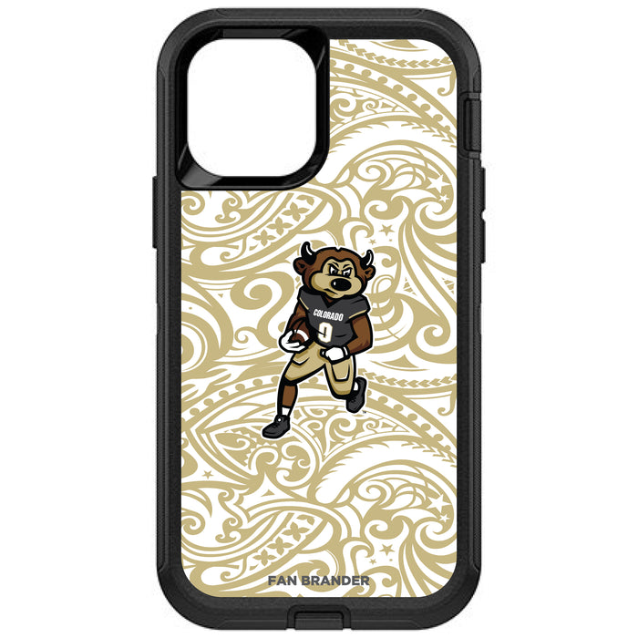 OtterBox Black Phone case with Colorado Buffaloes Ralphie Football With Urban Camo Background