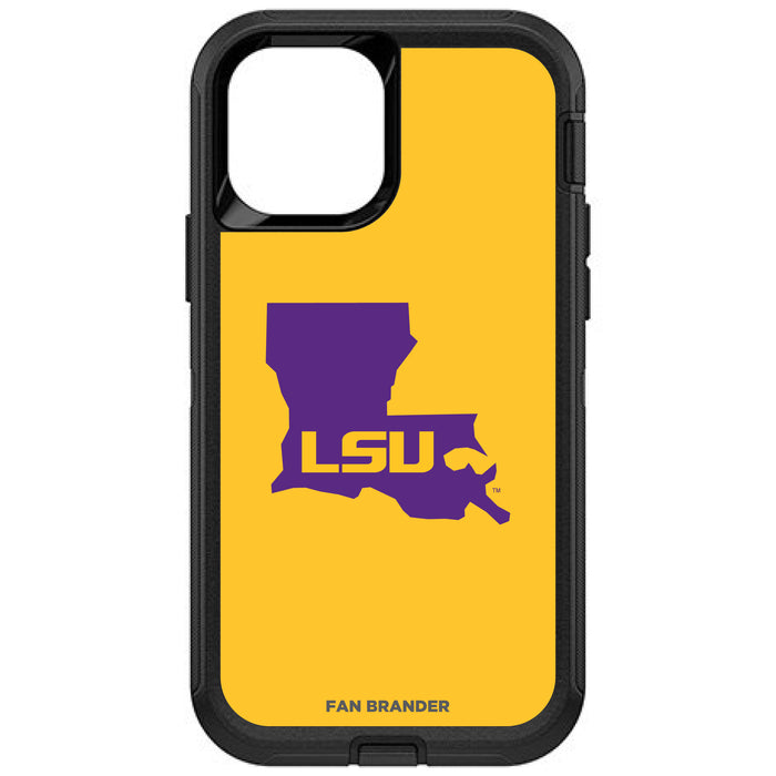 OtterBox Black Phone case with LSU Tigers State Design with Team Background