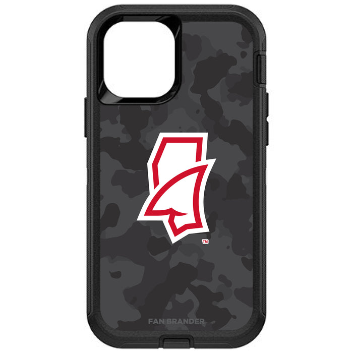 OtterBox Black Phone case with Mississippi Ole Miss Mississippi Land Shark With Urban Camo Background