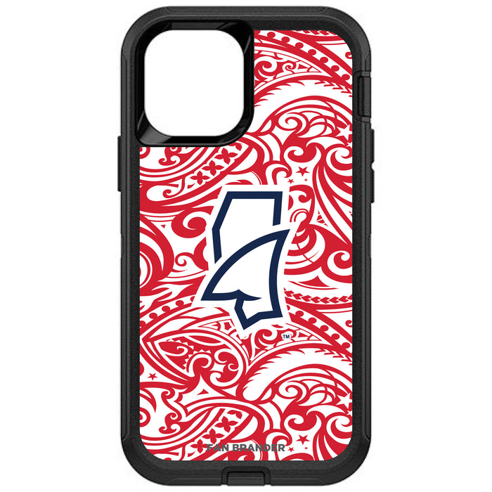 OtterBox Black Phone case with Mississippi Ole Miss Mississippi Land Shark with Team Color Tribal