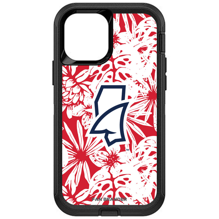 OtterBox Black Phone case with Mississippi Ole Miss Mississippi Land Shark with Team Color Hawain Pattern