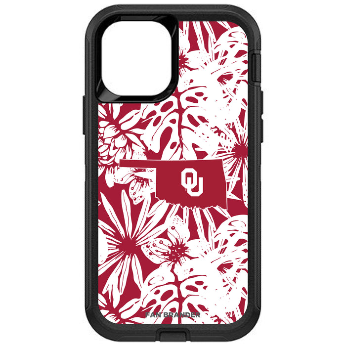 OtterBox Black Phone case with Oklahoma Sooners State Design Team Color Hawain Pattern