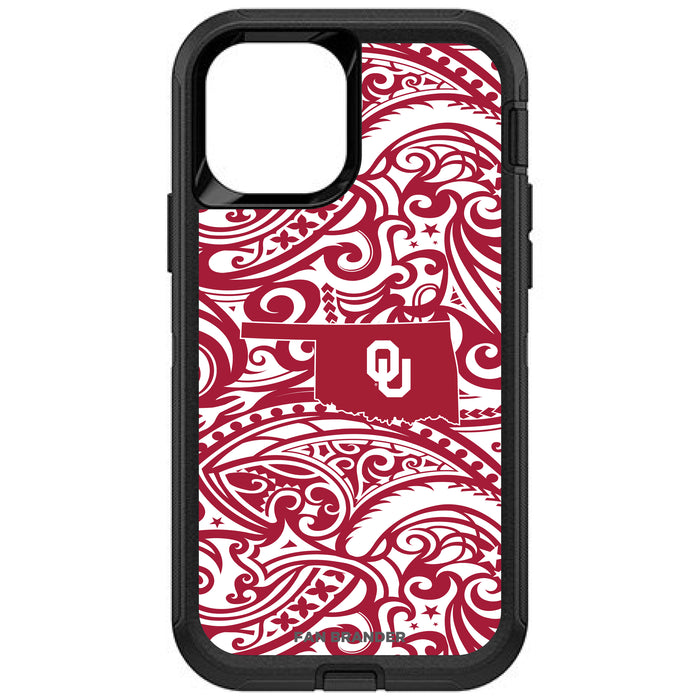 OtterBox Black Phone case with Oklahoma Sooners State Design Team Color Tribal