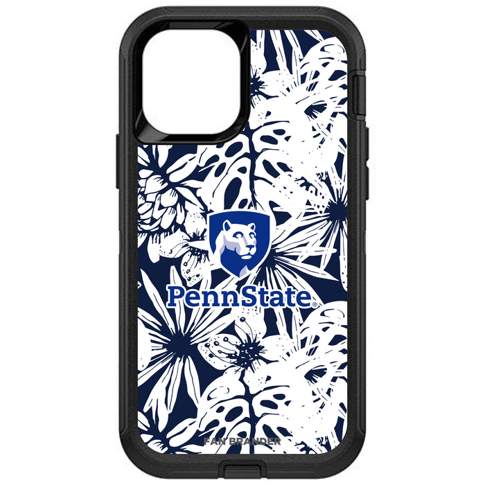 OtterBox Black Phone case with Penn State Nittany Lions Shield with Team Color Hawain Pattern