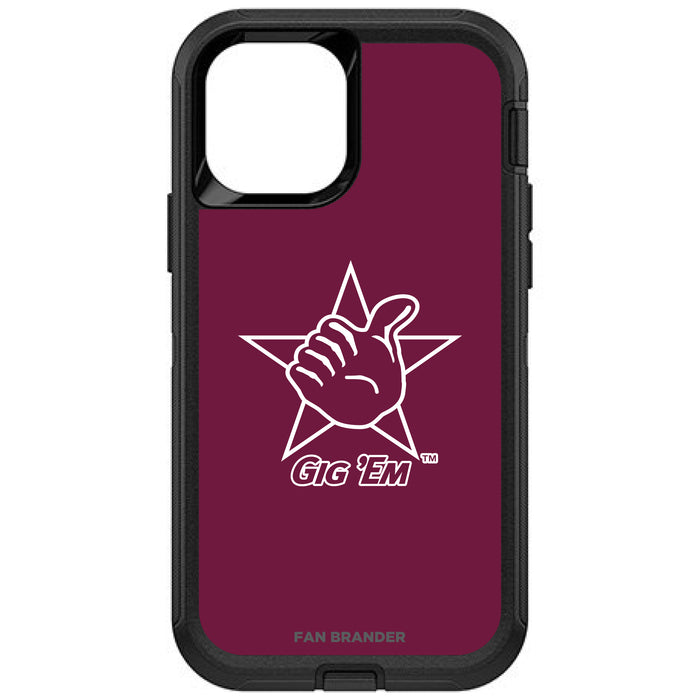 OtterBox Black Phone case with Texas A&M Aggies Texas A&M Gig Em With Team Background