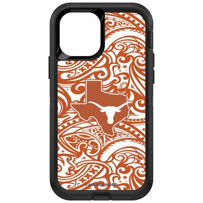 OtterBox Black Phone case with Texas Longhorns  State Design Team Color Tribal