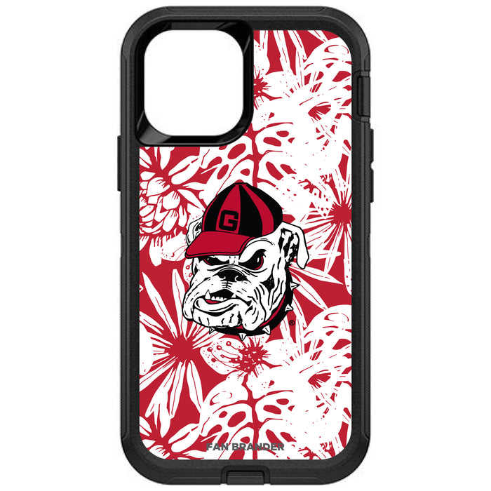 OtterBox Black Phone case with Georgia Bulldogs Georgia Bulldog with Team Color Hawain Pattern