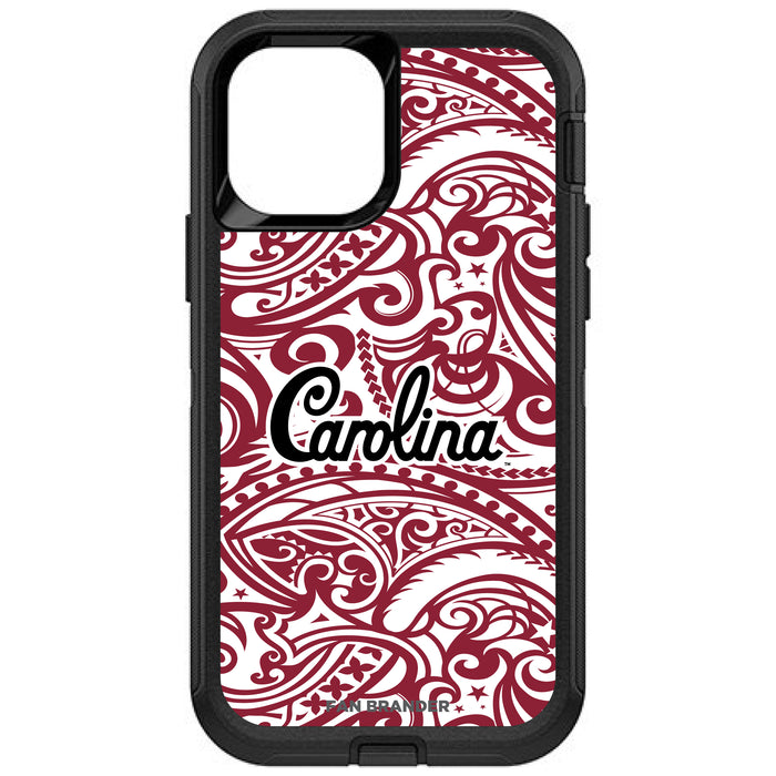 OtterBox Black Phone case with South Carolina Gamecocks Carolina With Urban Camo Background