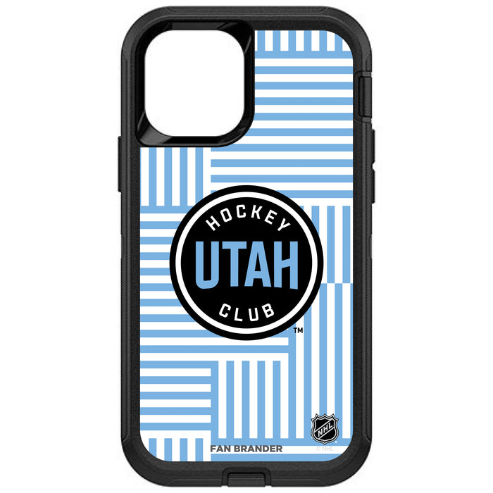 OtterBox Black Phone case with Utah Hockey Club Geometric Lines