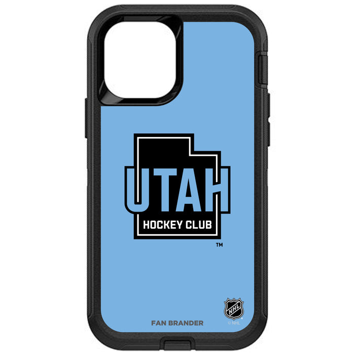 OtterBox Black Phone case with Utah Hockey Club Secondary Mark with Team Background