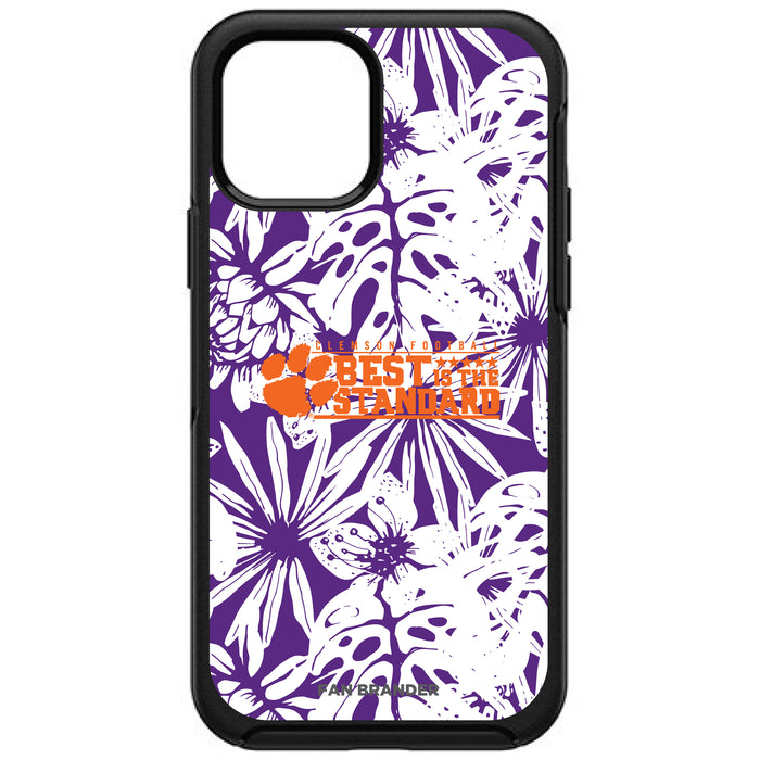 OtterBox Black Phone case with Clemson Tigers Best Standard with Team Color Hawain Pattern