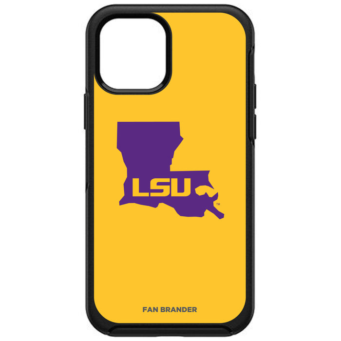 OtterBox Black Phone case with LSU Tigers State Design with Team Background