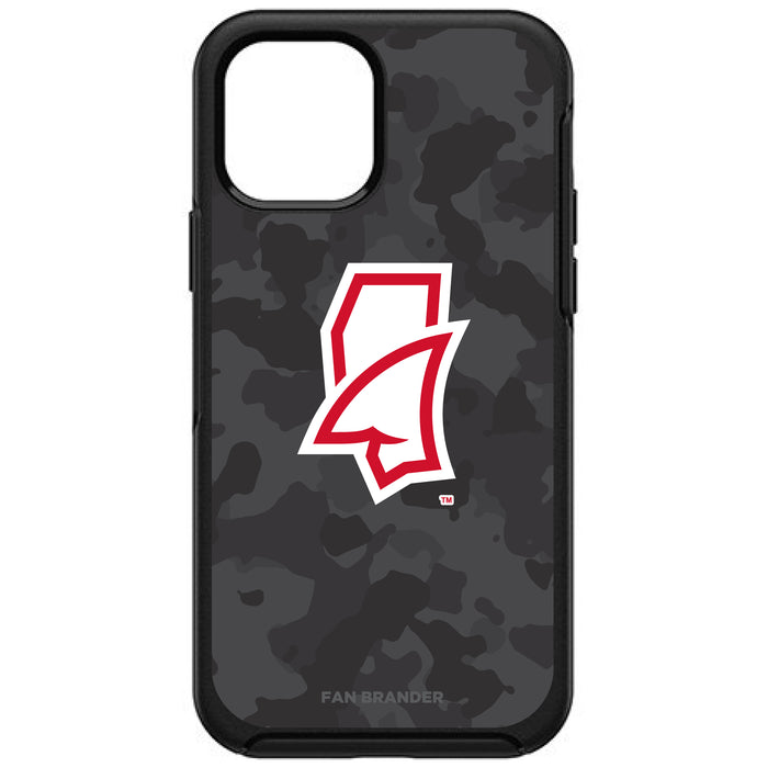 OtterBox Black Phone case with Mississippi Ole Miss Mississippi Land Shark With Urban Camo Background