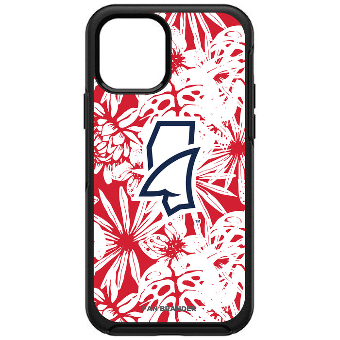 OtterBox Black Phone case with Mississippi Ole Miss Mississippi Land Shark with Team Color Hawain Pattern