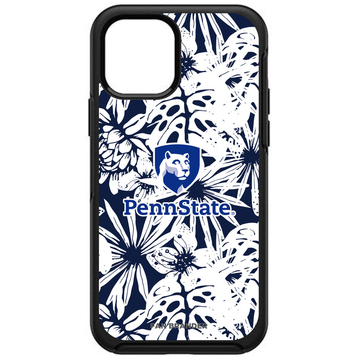 OtterBox Black Phone case with Penn State Nittany Lions Shield with Team Color Hawain Pattern