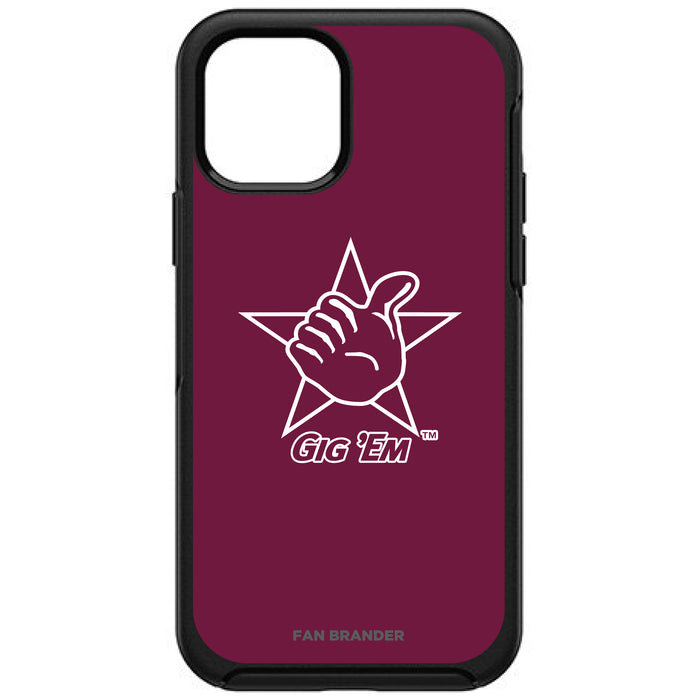 OtterBox Black Phone case with Texas A&M Aggies Texas A&M Gig Em With Team Background
