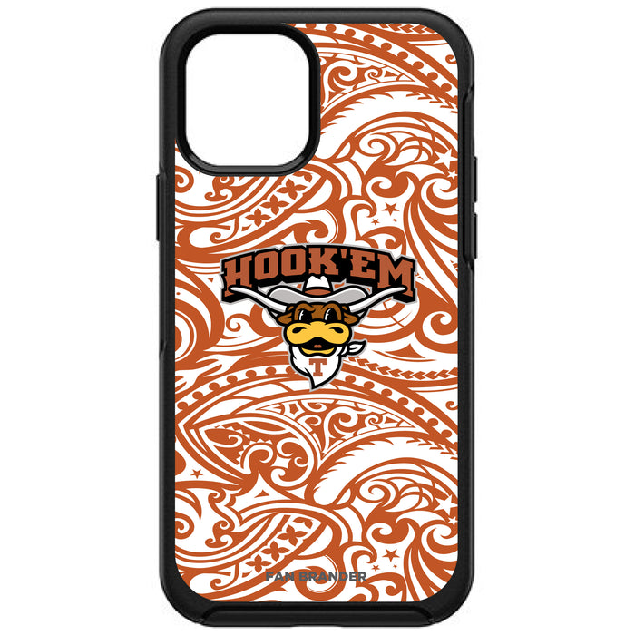 OtterBox Black Phone case with Texas Longhorns  Hook EM With Team Background