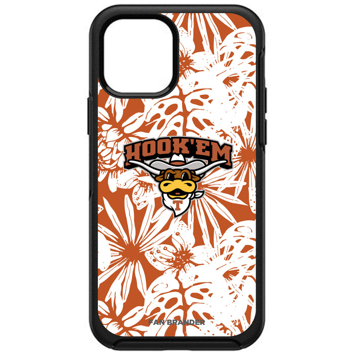 OtterBox Black Phone case with Texas Longhorns  Hook EM with Team Color Hawain Pattern