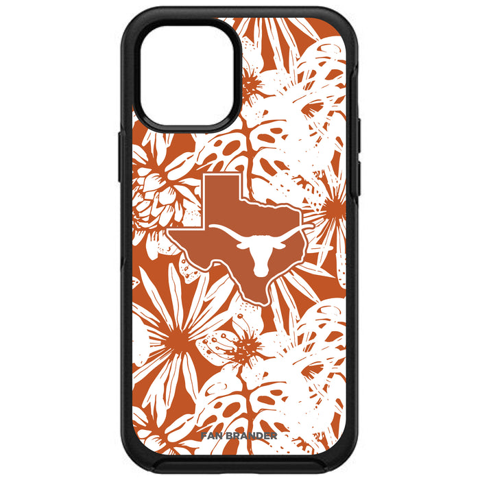 OtterBox Black Phone case with Texas Longhorns  State Design Team Color Hawain Pattern